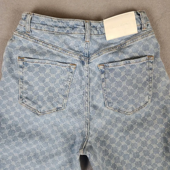 Daily Paper Monogram Denim Jeans Straight Leg High Waist Womens Small - Picture 7 of 16